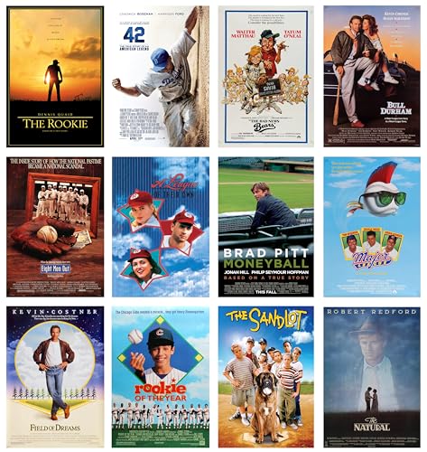 ArtDirect GalleryPack Wall Art – 12 Unframed 8x12 Movie Poster Prints Baseball Movies, Collectible Décor for Home or Office