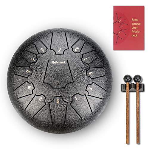 12 Inch 13 Note Titanium Steel Tongue Drum Percussion Instrument Hand Pan Drum with Drum Mallets Carry Bag - Thumbnail 3