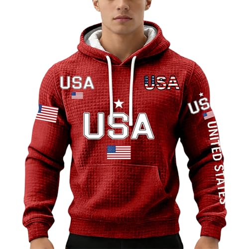 Sudadera con capucha hombre ajuste relajado y diseño patriótico 2