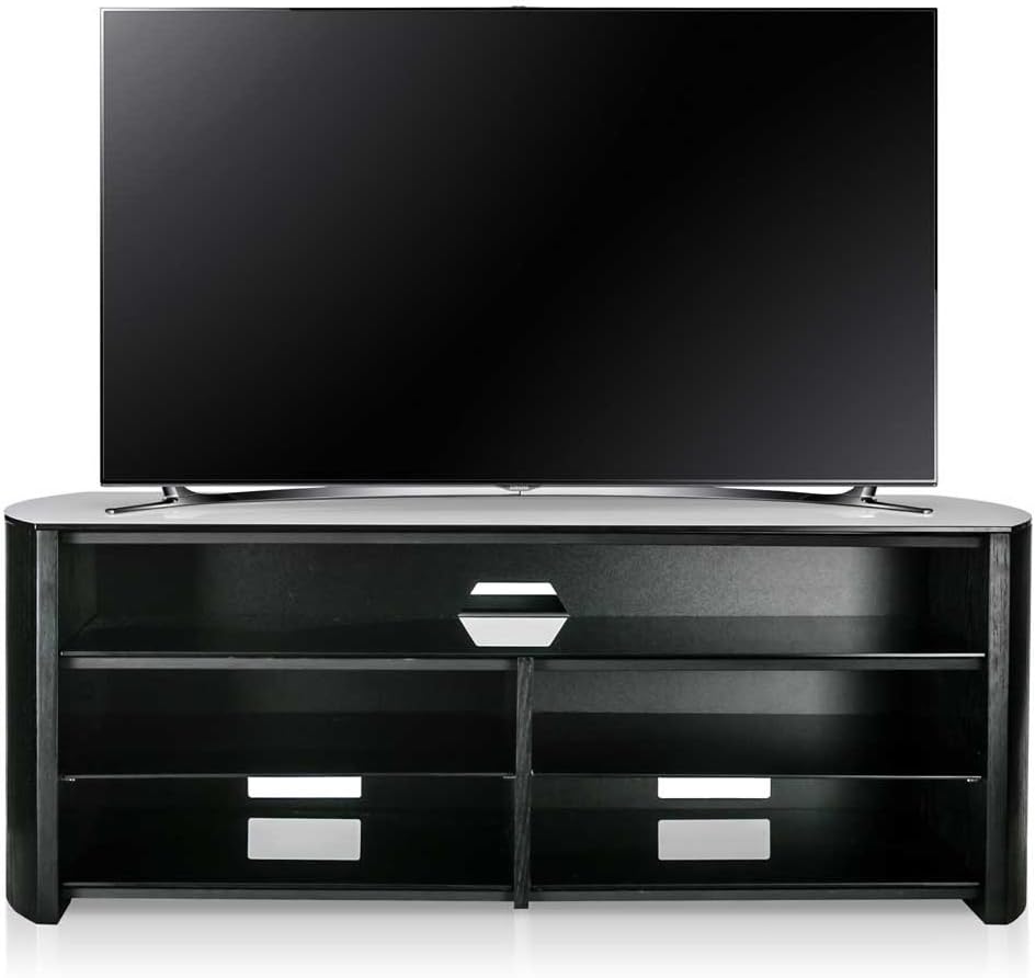 Alphason Finewoods FW1350SBB Black TV Stand with Soundbar Shelf