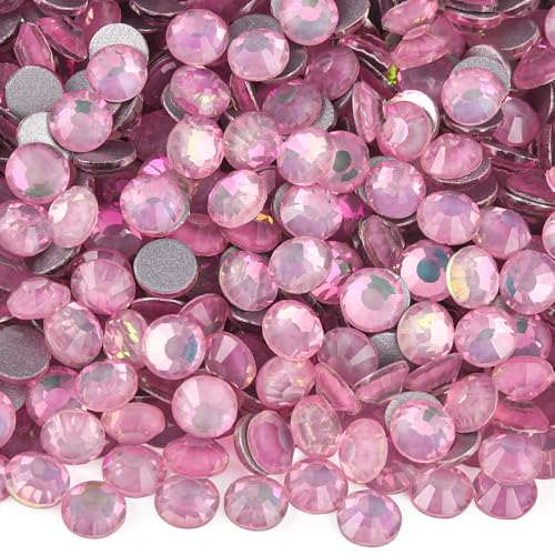 Image of Glass Rhinestones for Bedazzling Nails 2mm SS6 Pink Fairy Crystal 1440pcs | Flatback Gems for Shoes,Hair Pin,Skirt,Fedora Hat,Earphone Case,Champagne Glasses,Wedding,Hair Accessories Decoration