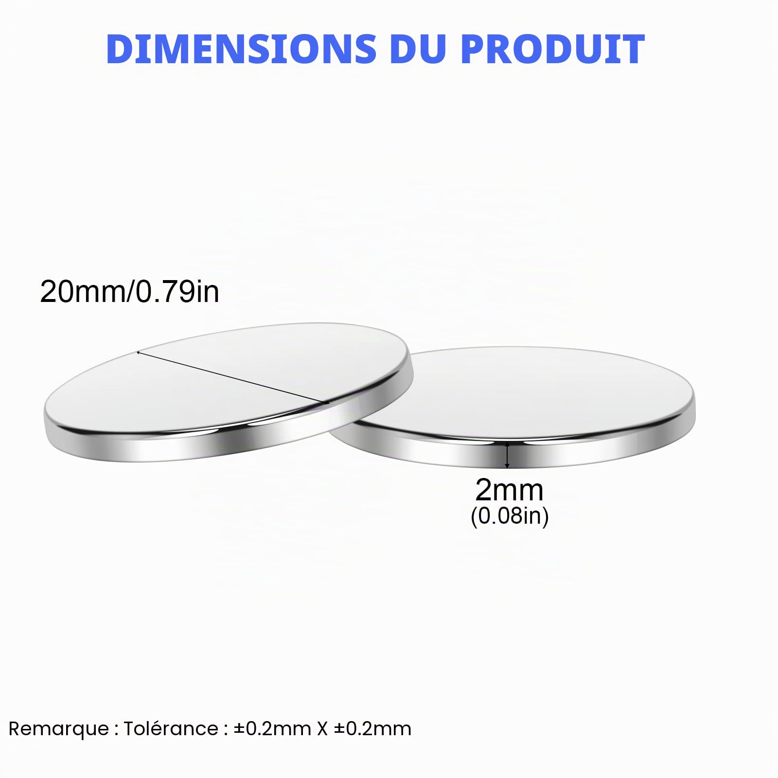 Wukong 20 Pièce Aimants en Néodyme Self - Adhesive,20x2 mm Puissant Aimants pour Réfrigérateur, Tableaux Magnétiques, Arts l'artisanat Loisirs et Organi