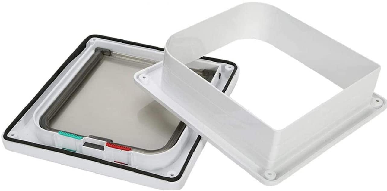 Gattaiola Porta Portina per Gatti Cani, Entrata e Uscita Controllabile, Materiale ABS (Bianco)