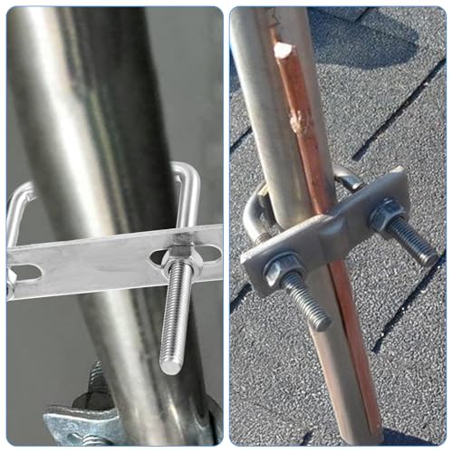 Image of 8 Pack Square U-Bolts, Stainless Steel U-Bolts with Frame Plates and Nuts, 2-1 /2 inch Inner Width 100mm Lengt, Square U Shaped Bolts for Automobiles Trailer, Ski Boat, Sailboat, Trailer