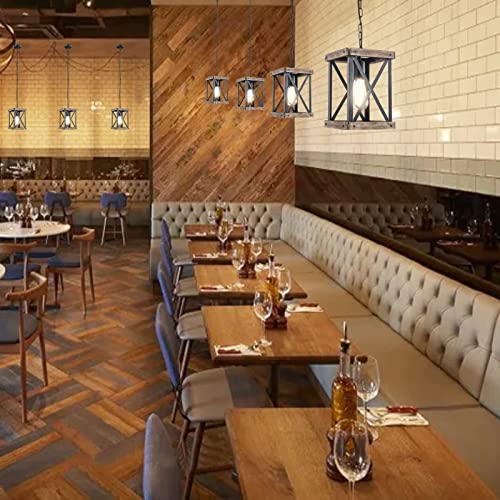 Farmhouse Pendant Light, Adjustable Metal And Wood Chandelier Light Fixture, Rustic Pendant Lighting For Kitchen Island, Bedroom, Dining Room And Entryway (Brown) #TOP3