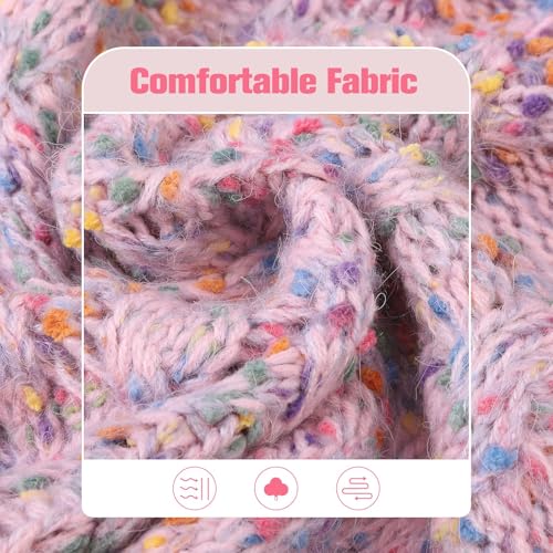 Image of BEAUTYZOO Dog Sweaters for Small Dogs, Knit Clothes with Harness Hole | Turtleneck Pullover Fall Winter Knitwear, Fuzzy Fleece Cold Weather Coat for Girl Boy Puppy, Warm Pet Sweatshirt, Pink S