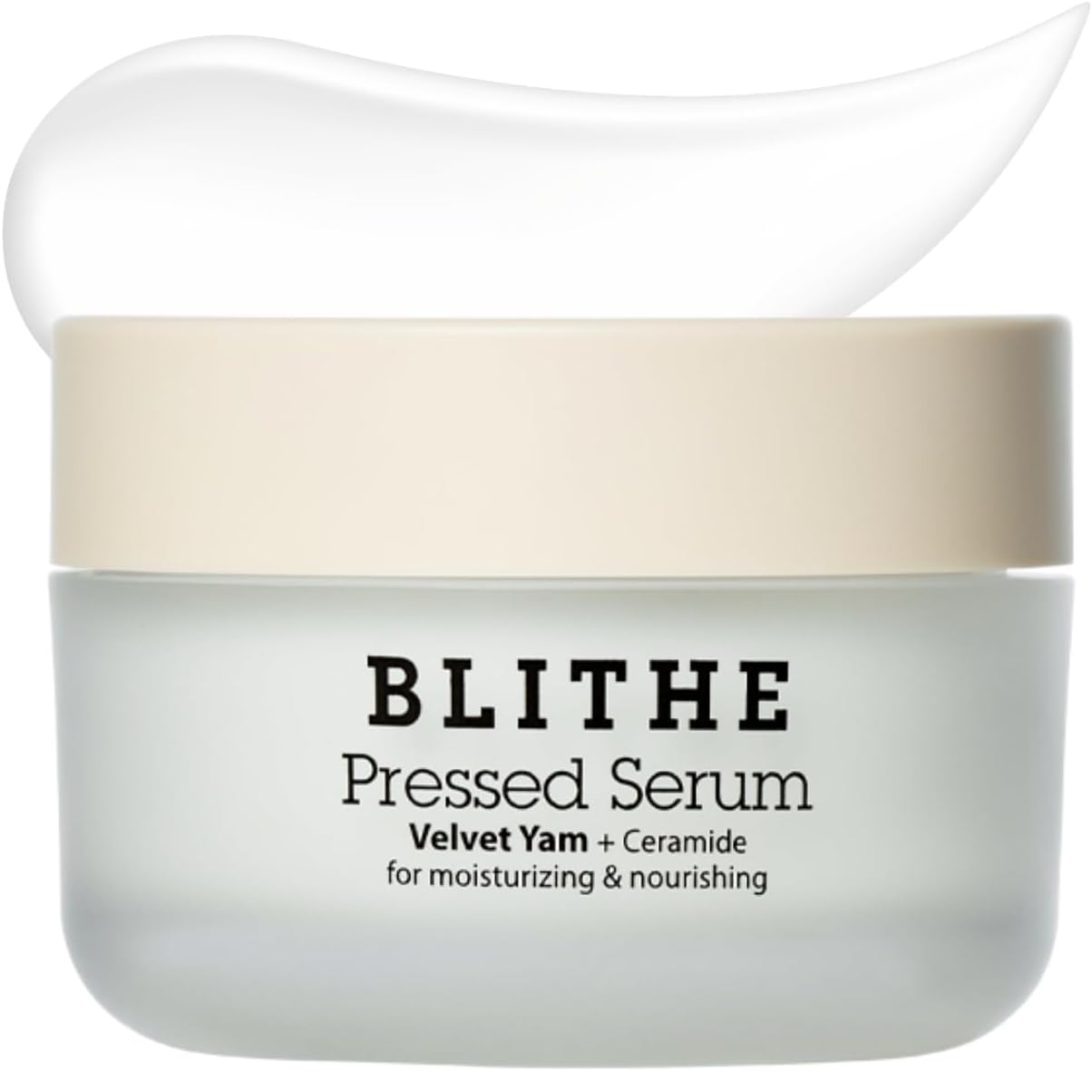BLITHE Pressed Serum 68.79% Wild Yam Moisturizing Serum with Cream Texture for Women, Vegan Mucin Safe for Sensitive Skin, Korean Skincare 1.68 Fl Oz