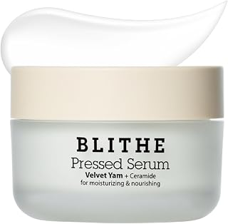 BLITHE Pressed Serum 68.79% Wild Yam Moisturizing Serum with Cream Texture for Women, Vegan Mucin Safe for Sensitive Skin, Korean Skincare 1.68 Fl Oz