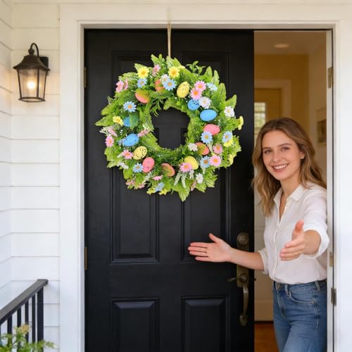Couronne de Pâques de porte extérieure pour décoration de maison
