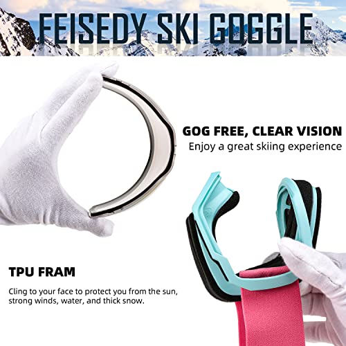 Feisedy Goggles Otg - Over Glasses Motorcycle/Ski/Snowmobile Goggles For Men Women & Youth - 100% Uv Protection B2960 #TOP2