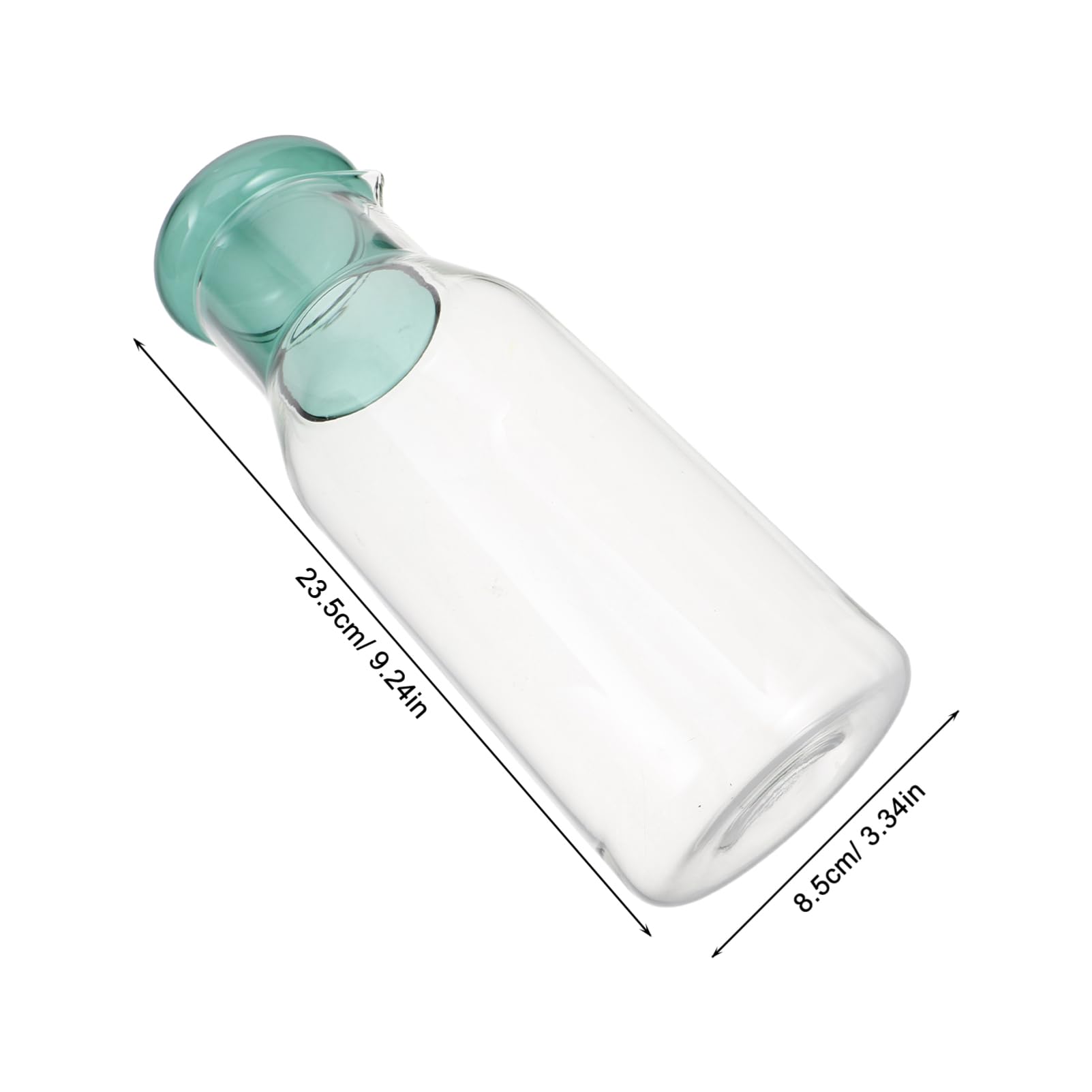 Ciieeo Clear Glass Carafe with Lid Stylish Beverage Dispenser for Juice and Water Single Serve Design for Nightstand and Kitchen Heat Resistant for Cold Drinks