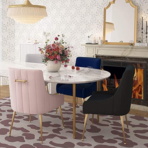 Mexiya Irina Dining Chair Modern Black Grey Easy Clean Velvet Upholstered Side Chair With Brushed Gold Leg #TOP1