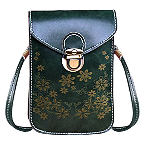 Sasairy Bolso del teléfono Universal Bolso de la PU de Cuero Bolso de Mini Multipropósito Bolso de Bandolera para Mujeres
