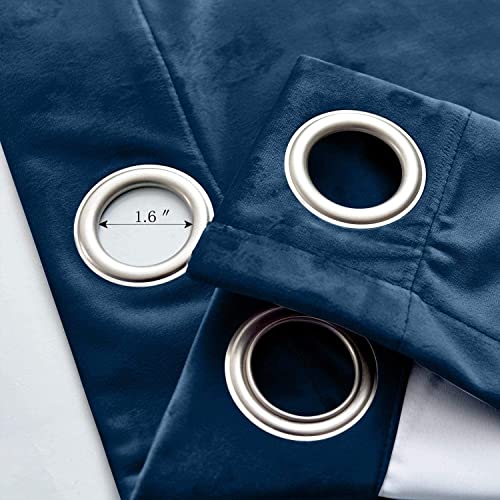 Twopages Extra Long Drapes Light Blocking & Energy Saving Heavy Curtains French Window Loft Drapes For Family Room Privacy Long Grommet Curtains (Mj11-110 Sapphire Blue 1 Panel 100Wx216L) #TOP2