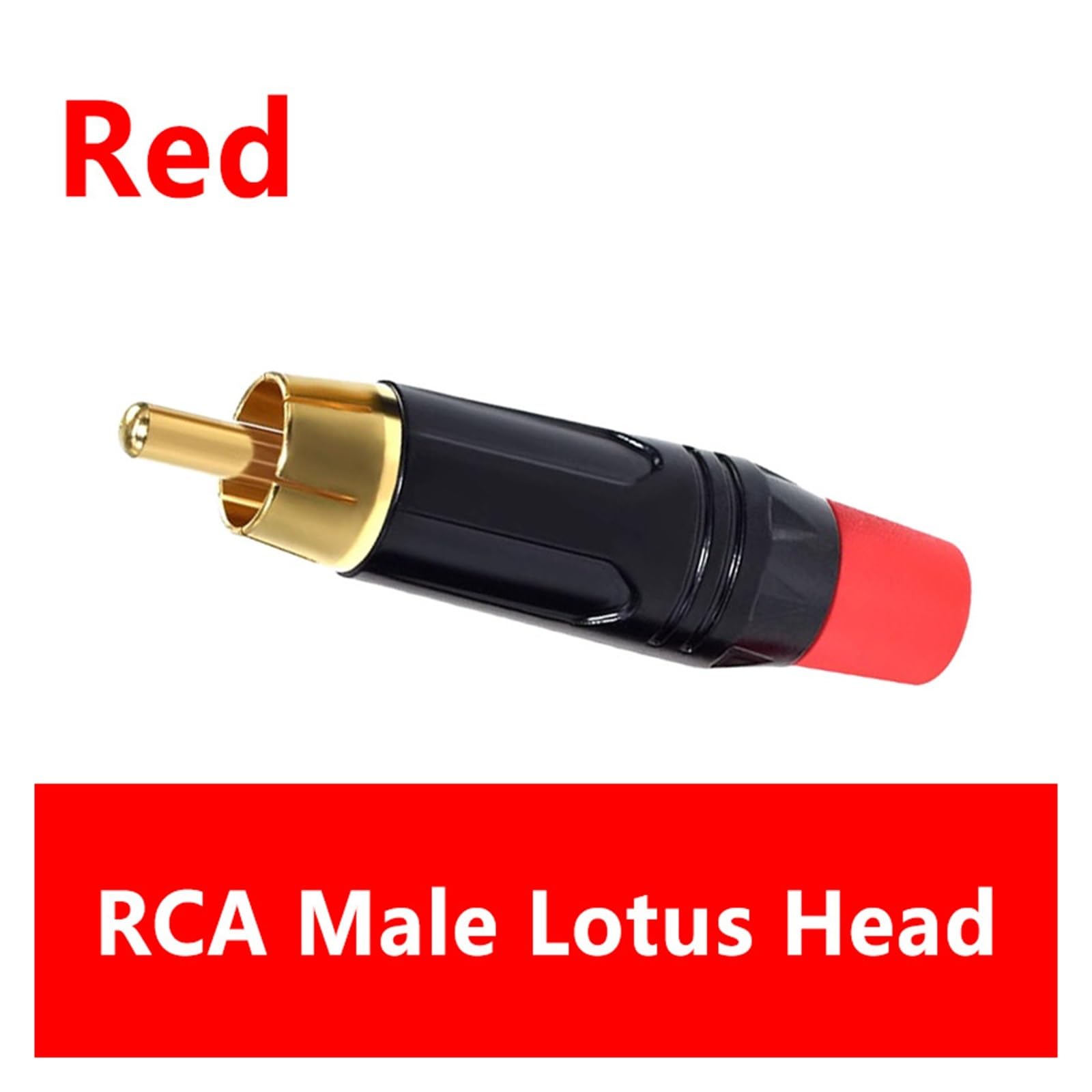 4/8/16/48PCS Suono musicale RCA Connettori Adattatore di spina Cavo coassiale Audio Jack Spina dorata Maschio Senza saldatura Connettore dell'altoparlante ESSEIEIE(Red,48PCS)