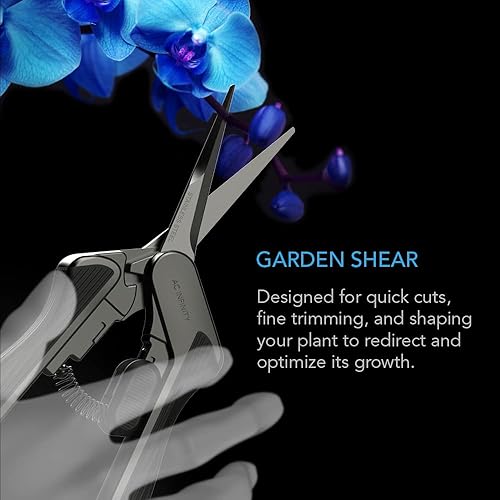 Miniatura 2 de AC Infinity Tijera de podar de acero inoxidable de 6.6 pulgadas con kit de limpieza, diseño ergonómico ligero, cuchillas antiadherentes con