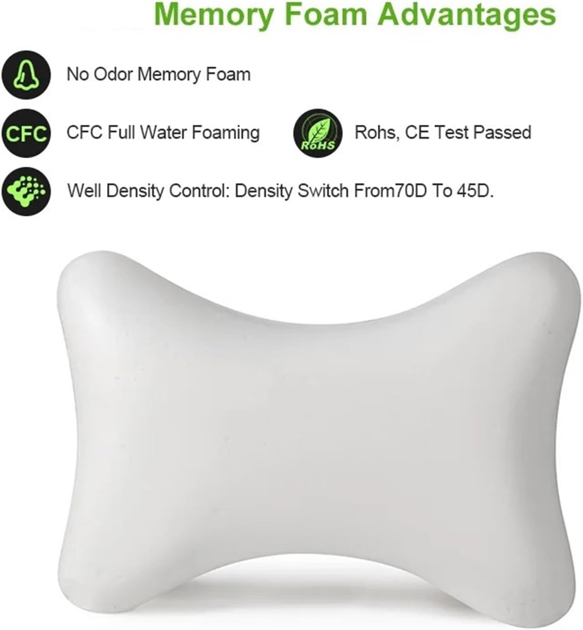 Adjustable Memory Foam Car Headrest & Neck Pillow - Ergonomic Support Comfortable Travel