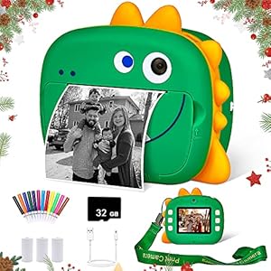 WQ Camera for Kids, Instant Print Camera with 32GB Memory Card, Selfie Video Camera for Kid with Dual Lens, Print Paper…