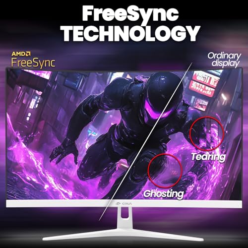 undefined CRUA 27" Curved Gaming Monitor, FHD 1920x1080P, 165Hz/200Hz Computer Monitor, 1800R VA Screen, 120% sRGB, Support AMD FreeSync, Blue Light Filter, HDMI & DP, Wall Mount Install- White の商品画像 4