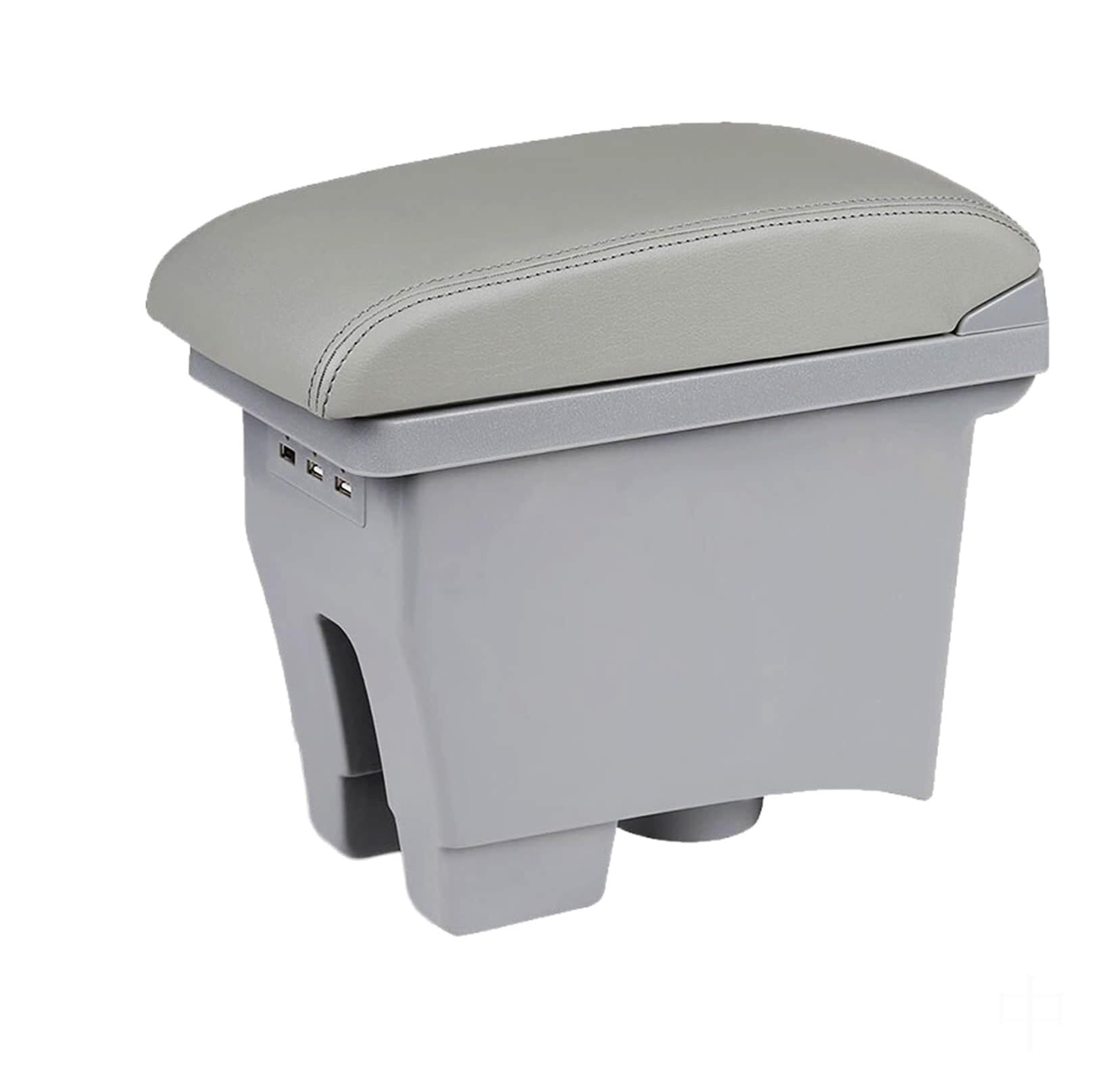 GTDTKGANAK Storage Box For Vw For Polo Mk5 6R For Vento 2012-2018 Center Console Armrest Storage For Box(A5 Grey Leather)