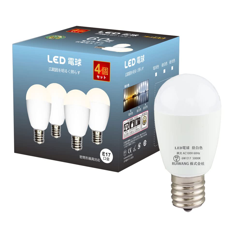 LED電球14個セット (E26口金 12個・E17口金 2個) LED電球 4個セット E26口金 電球色 昼白色 60W形相当(6W) T形