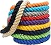 FMS Natural Twisted Cotton Rope by Ravenox | (Red)(1/4 Inch x 25 Feet) | Order by the Foot, Diameter & Color - Strong Triple-Strand Rope for Outdoor Sports, Pets, Crafts & General Use