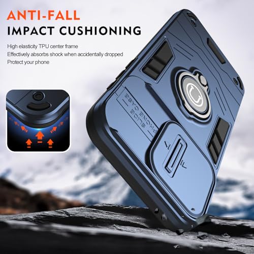 Coque iPhone 16 Pro Max robuste avec cache caméra et anneau de support hybride - 6
