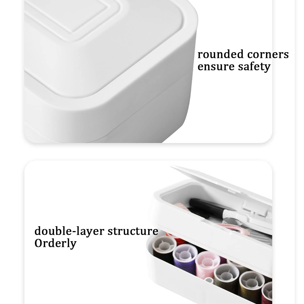Mini Kit de Costura con Caja de Almacenamiento, Juego de Rosca de Agujas de Costura a Mano de Bricolaje, Kit de Accesorios de Costura Portátiles Pequeños