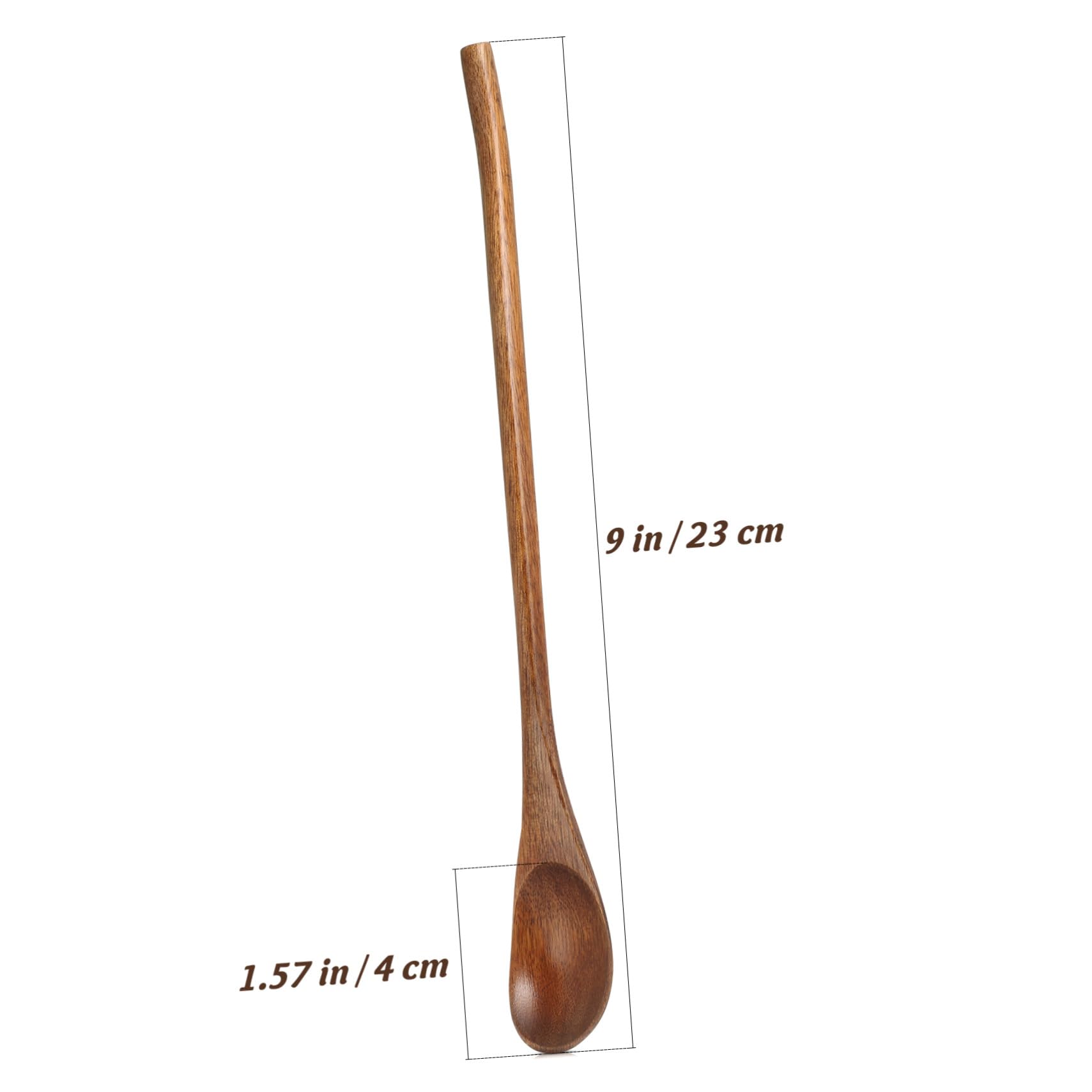 STOBAZA Cucharas de Café de Mango Largo de Madera Nanmu, Estilo Japonés, Pequeñas y Retro, para Miel y Postre, Juego de 2 Unidades, Utensilios para Cocina y Café