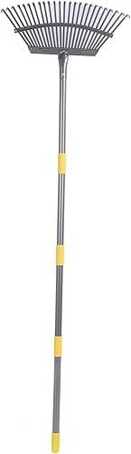 Cabezal de rastrillo de jardín de acero inoxidable con 25 dientes, reúne eficazmente agujas de pino en áreas más grandes, rastrillo de jardinería