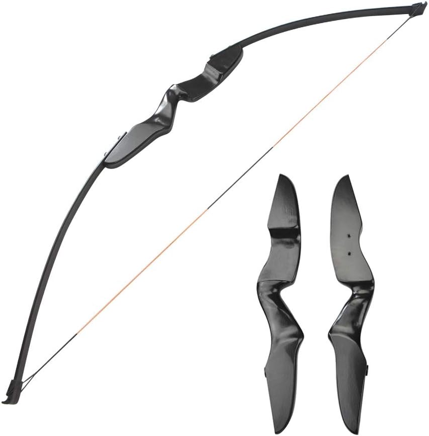 Archery Takedown Straight Bow Hunting Recurve Bow 40lbs Adult Children Youth Target Traditional Longbow Kit with Fiberglass Arrows Set Right Hand for Outdoor Shooting Practice
