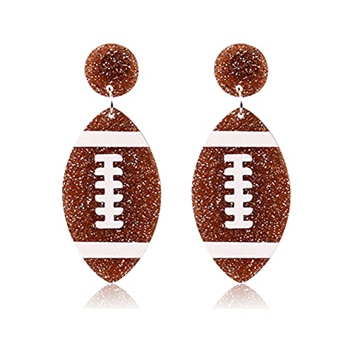 Acrylic Baseball Earrings Cool Punk Football Baseball Basketball Sports Drop Dangle Earrings Lightweight Rugby Soccer Statement Earring for Women Sport Lover Jewelry Gift