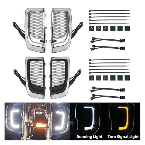 Intermitentes de moto para evitar puntos ciegos en carenado de Harley Road Glide y Electra 14-22 2
