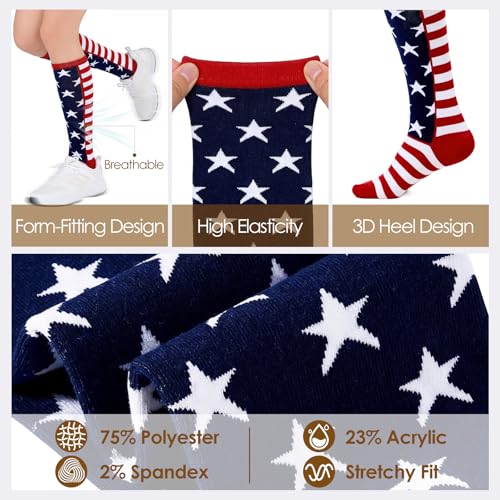 Image of American Trends Women's Knee High Socks, Novelty Holiday Printed Tall Tube Socks, Casual & Party Athletic Sports Stockings