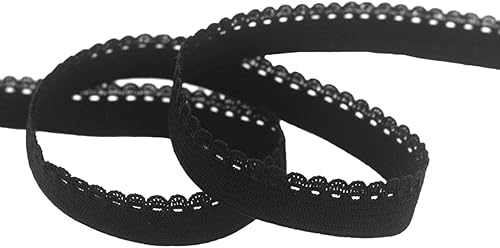 Miniatura 1 de DIY PARK 5 yardas 38 pulgadas 0.394 in Picot Loop ribete decorativo con volantes de encaje elástico banda de elastano vestido de lencería DIY