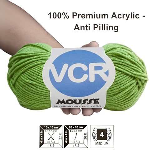 Image of VCR 4ply Pista Yarn, 100 Grams Hank, 190 Meters Length, Acrylic Ball for Crochet and Knitting, Soft Crosia Threads, Pack of 1 Yarn, Suitable for DIY Crafts
