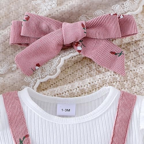 Newborn Baby Girl Clothes Corduroy Floral Jumpsuit Bows Ruffle Romper +Headband Fall Winter Outfits4
