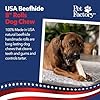 Pet Factory 100% Made in USA Beefhide 8" Rolls Dog Chew Treats - Natural Flavor, 10 Count/1 Pack #1