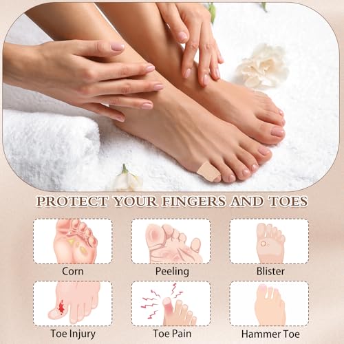 Image of Blulu 24 Pieces Toe Tubes 0.98 Inches Cushion Tube Corn Pads for Toes Sleeves Soft Gel Protectors for Cushions Corns Blisters Calluses 3 Size(Skin Color,Small Size)
