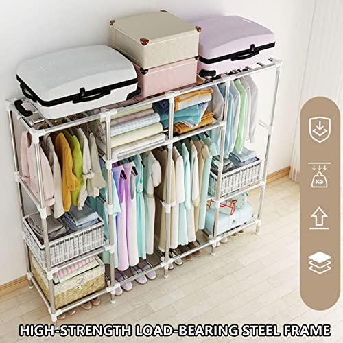 Armario para ropa de tela ideal para organizar el vestidor y la sala de estar 7