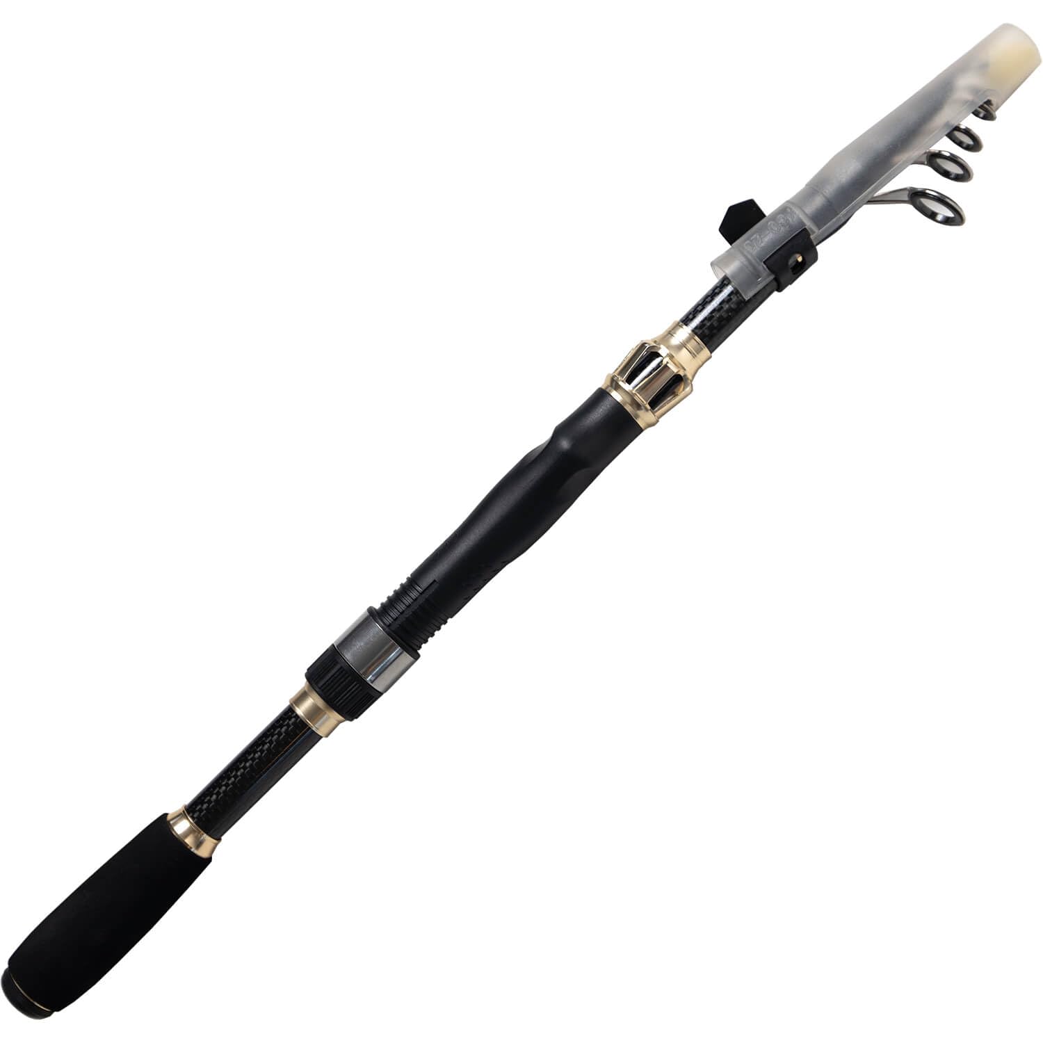Teleskoprute Reiserute 2,10m 7-28g – Spinnrute Angelrute Carbon 136g, 44 cm Packmaß - für Barsch Forelle Döbel Hecht, ideal für Reise, Streetfishing & Spinnfischen