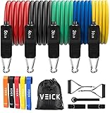 VEICK Resistance Bands for Working Out, Exercise Bands, Workout Bands, Resistance Bands Set with Han
