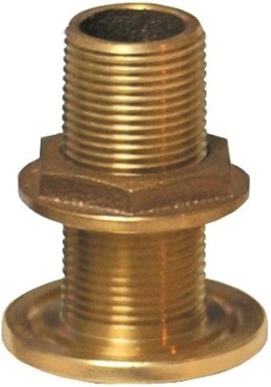 1/2" NPS NPT Combo Bronze Thru-Hull Fitting w/Nut