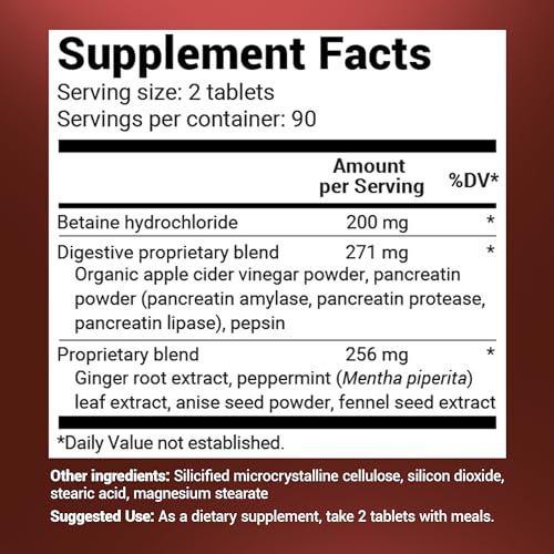 Dr. Berg Advanced Digestive Enzymes with Apple Cider Vinegar - Includes Digestive Health Ingredients Like Betaine Hydrochloride (HCI), Ginger Root & Peppermint Leaf - 180 Tablets - Image 5