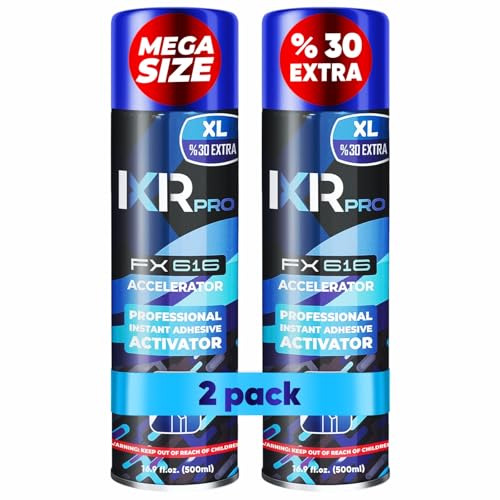 ixirpro Super Glue Accelerator, CA Glue Activator, 2 Pack-16.9 oz