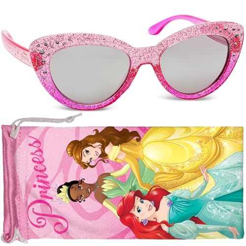 Sun-Staches Disney Princess Sunglasses - Stylish, Comfortable & Durable UV-Protection for Kids With Soft Carrying Case - Officially Licensed for Girls