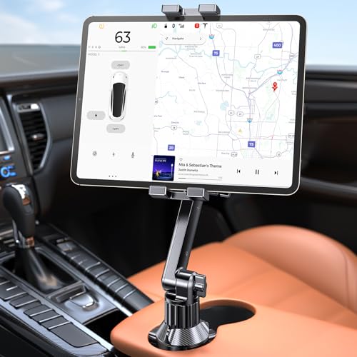 Coolpow Soporte Tablet Coche Portavasos, Porta iPad Camión Taza con Brazo Extensible【360° Giratorio】 Universal Soporte para Tablet,para iPad Pro 12.9/11, Samsung Galaxy Tab, 6-12.9 Móvils y Tabletas