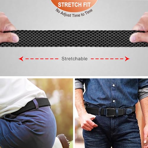 Image of BULLIANT Men Belt Rerversible Golf Belt Stretch Braided for Gift Men 1 3 /8 inch-2 In 1 Belt