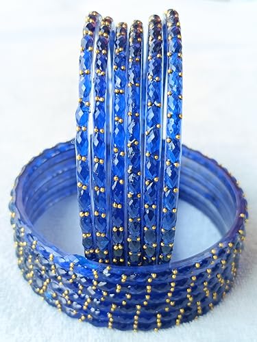 Image of JPS Plain and Glossy Finished Raindrop Glass Bangles Set for Women & Girls | Traditional Ethnic Chudi for Wedding, Party & Regular- Set of 12 Pcs of One Colour | Wedding Special