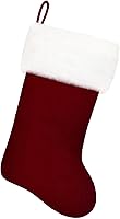 Vista 188 de Medias de Navidad de Terciopelo Rojo de 20 Pulgadas con Puño de Felpa Súper Suave Blanco con Monograma, Medias de Navidad Personalizadas Bordadas